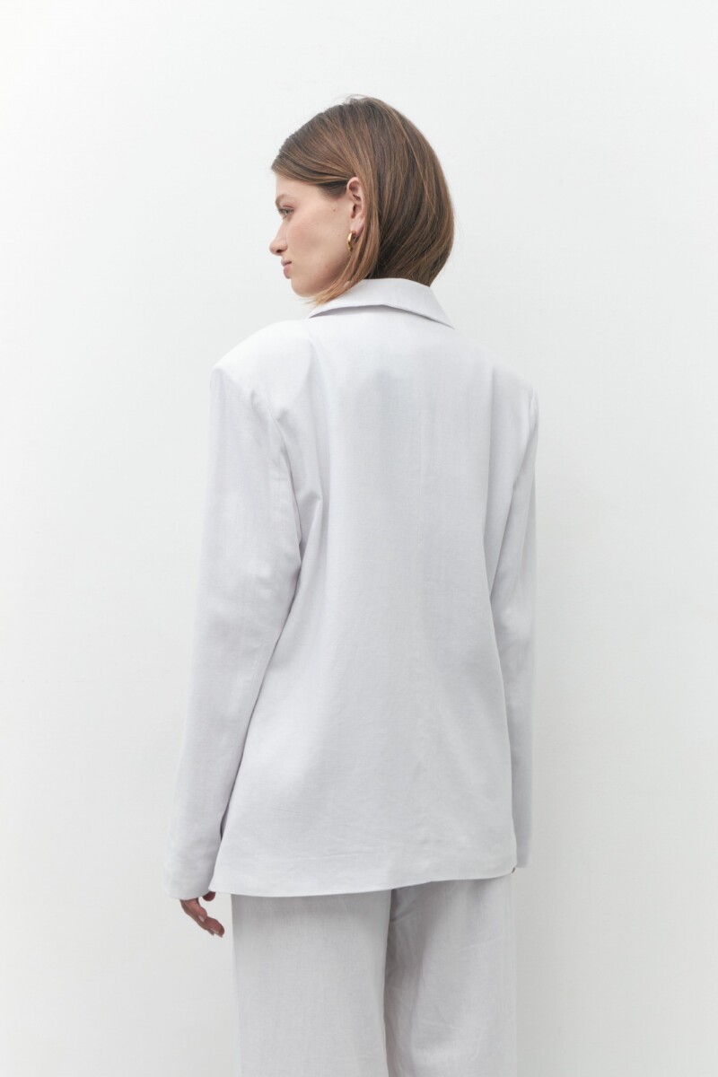 Blazer de lino oversize blanco