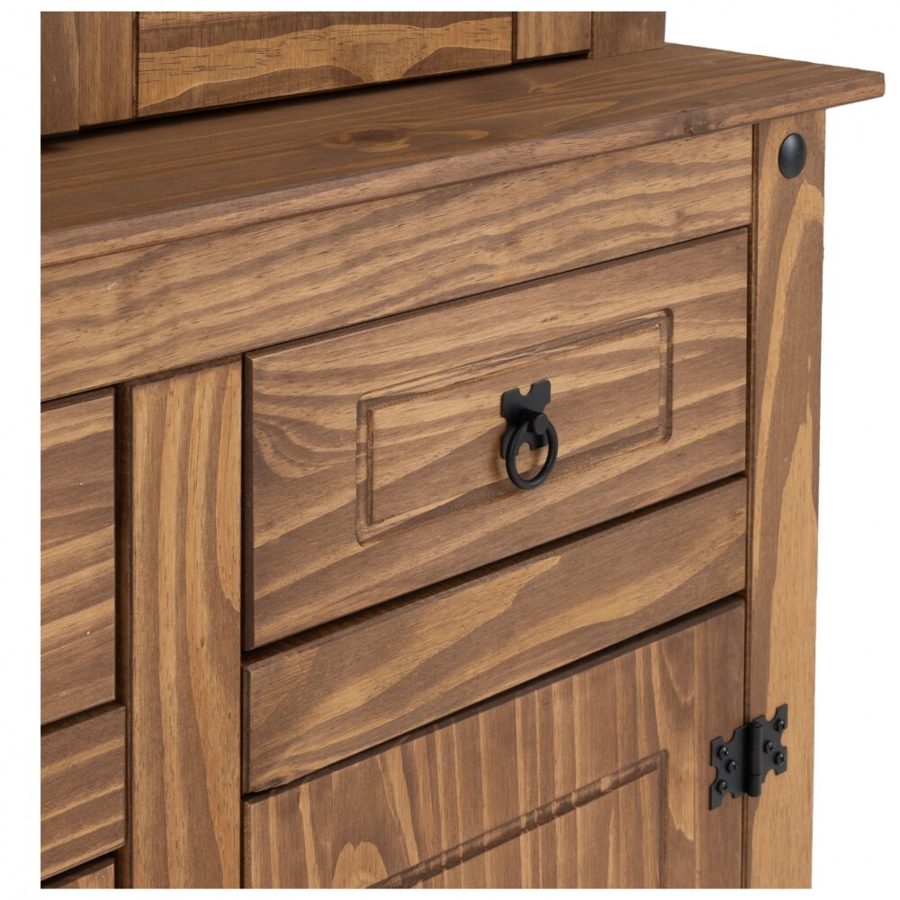 Cristalero 4 Puertas Madera Maciza - Linea Mexicana Nogal