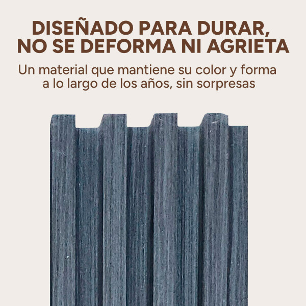 Revestimiento Wpc Simil Madera Wall Panel Lambrin 2.90x16.7 Color Gris Oscuro Madera