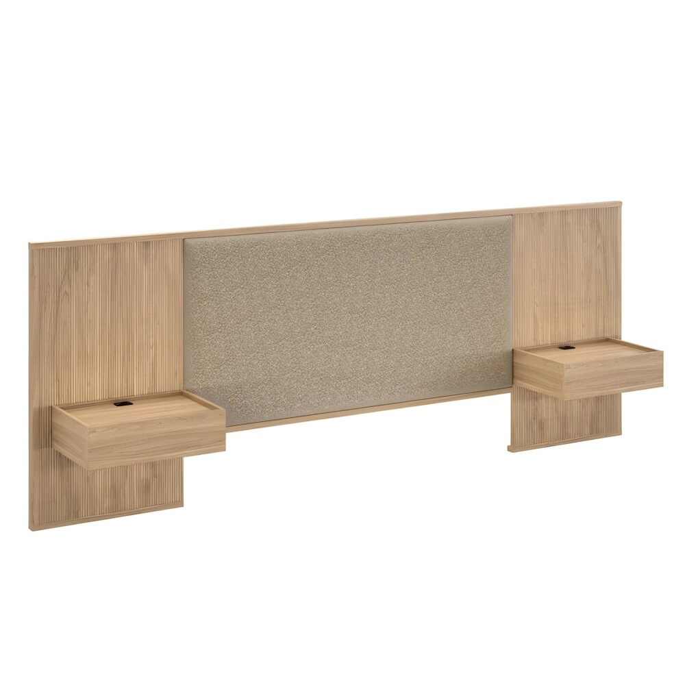 Respaldo 2 plazas tapizado con mesa de luz Liam - Moderna Hanover