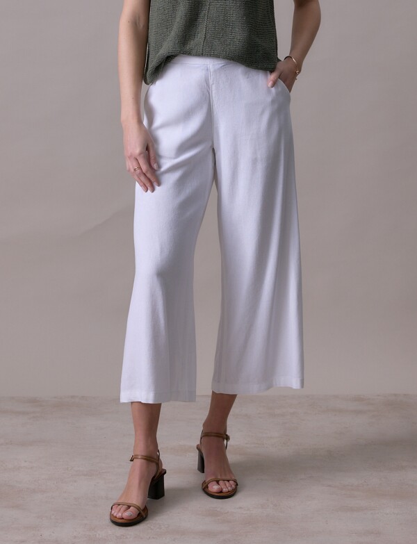 Pantalon Lino Crop CRUDO