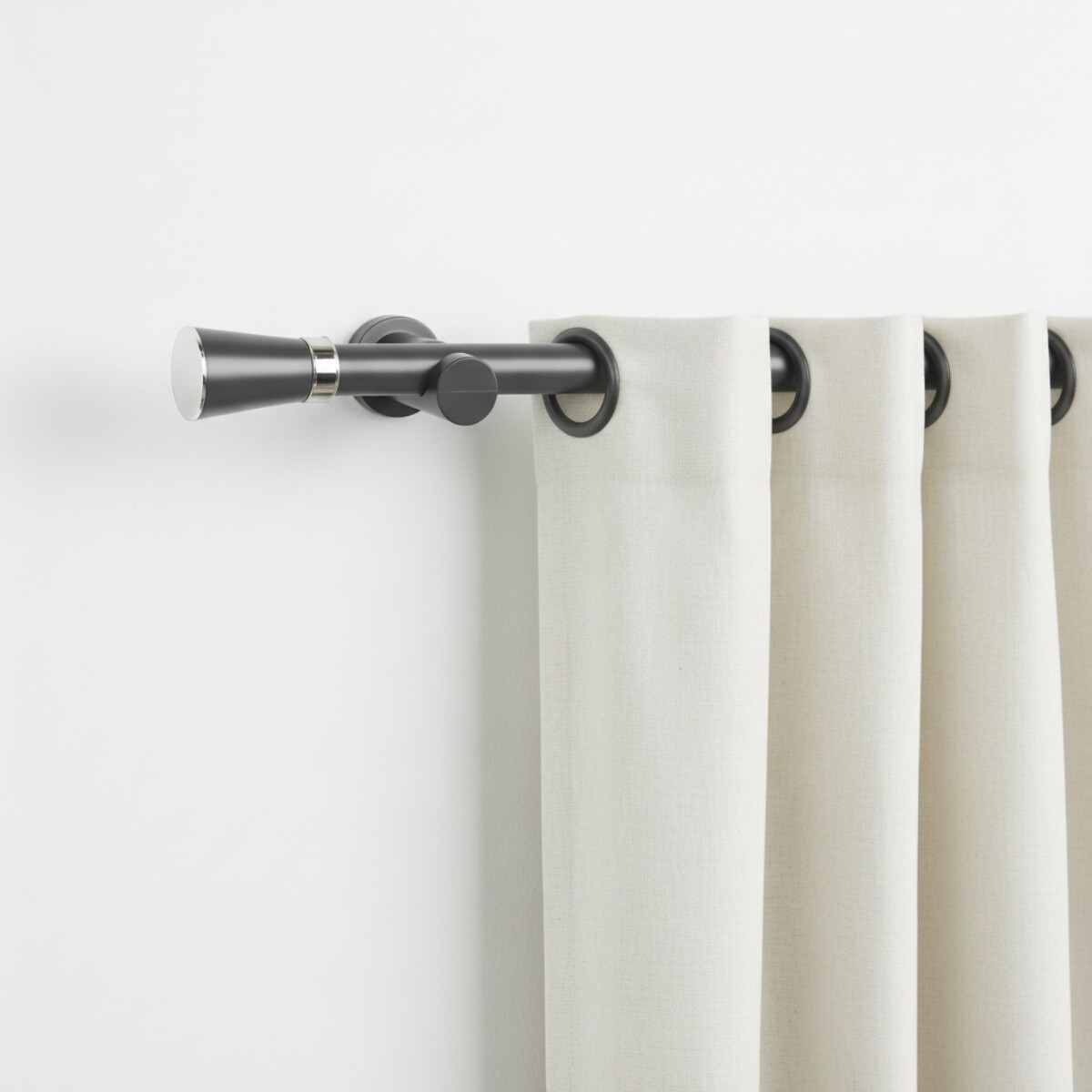 Barrote cortina de metal 2 m + 2 Soportes - GRIS OSCURO 