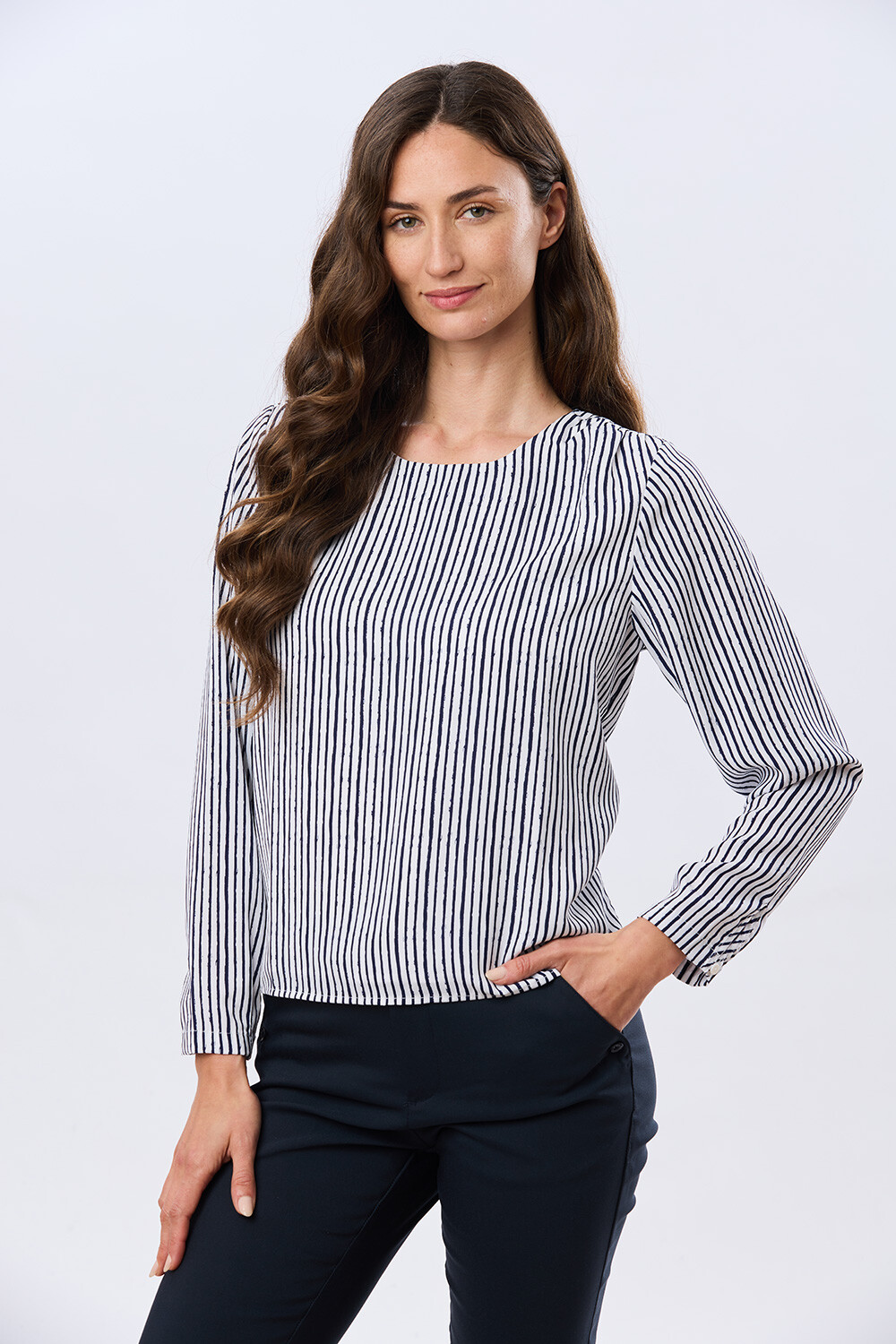 BLUSA CLÁSICA Raya Azul