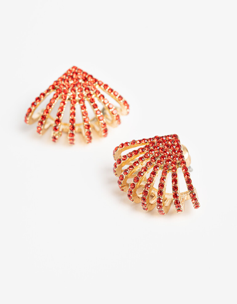 Aros Pasantes Strass Aros Pasantes Strass - Rojo Medio