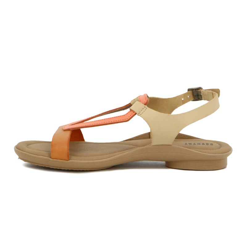 Sandalia Country Mujer Cuero Coral-mix