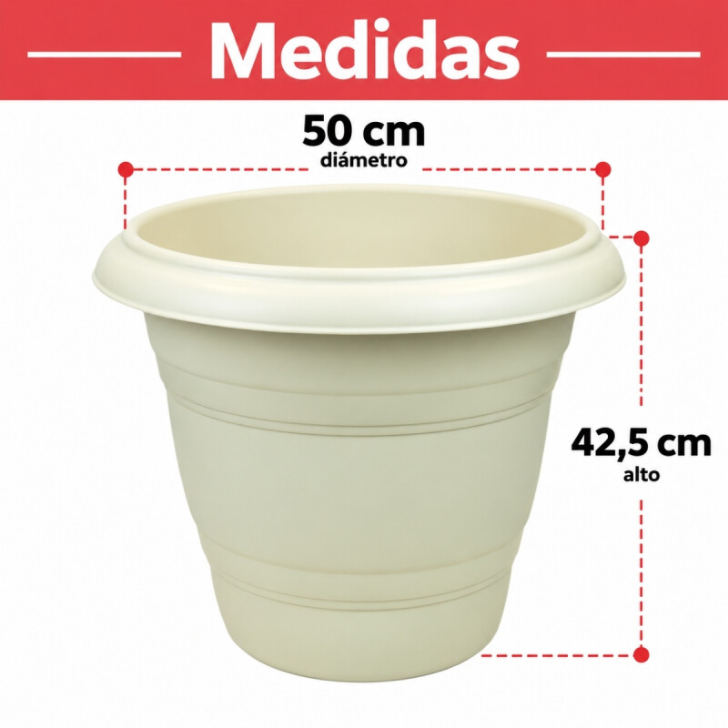 Maceta redonda 42,5 lts ARENA
