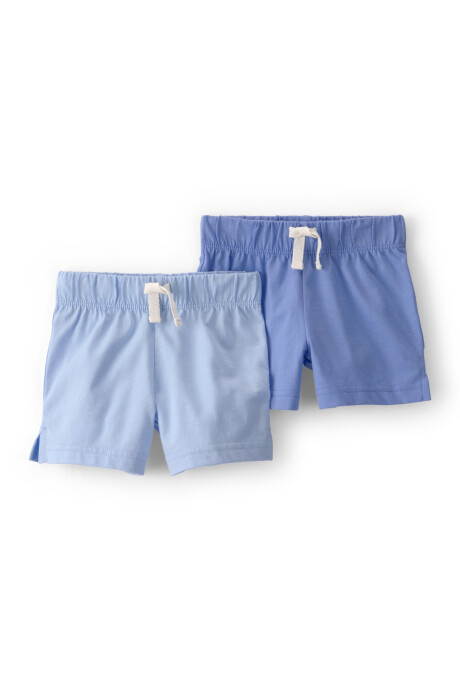 Pack dos shorts de algodón, azules Sin color
