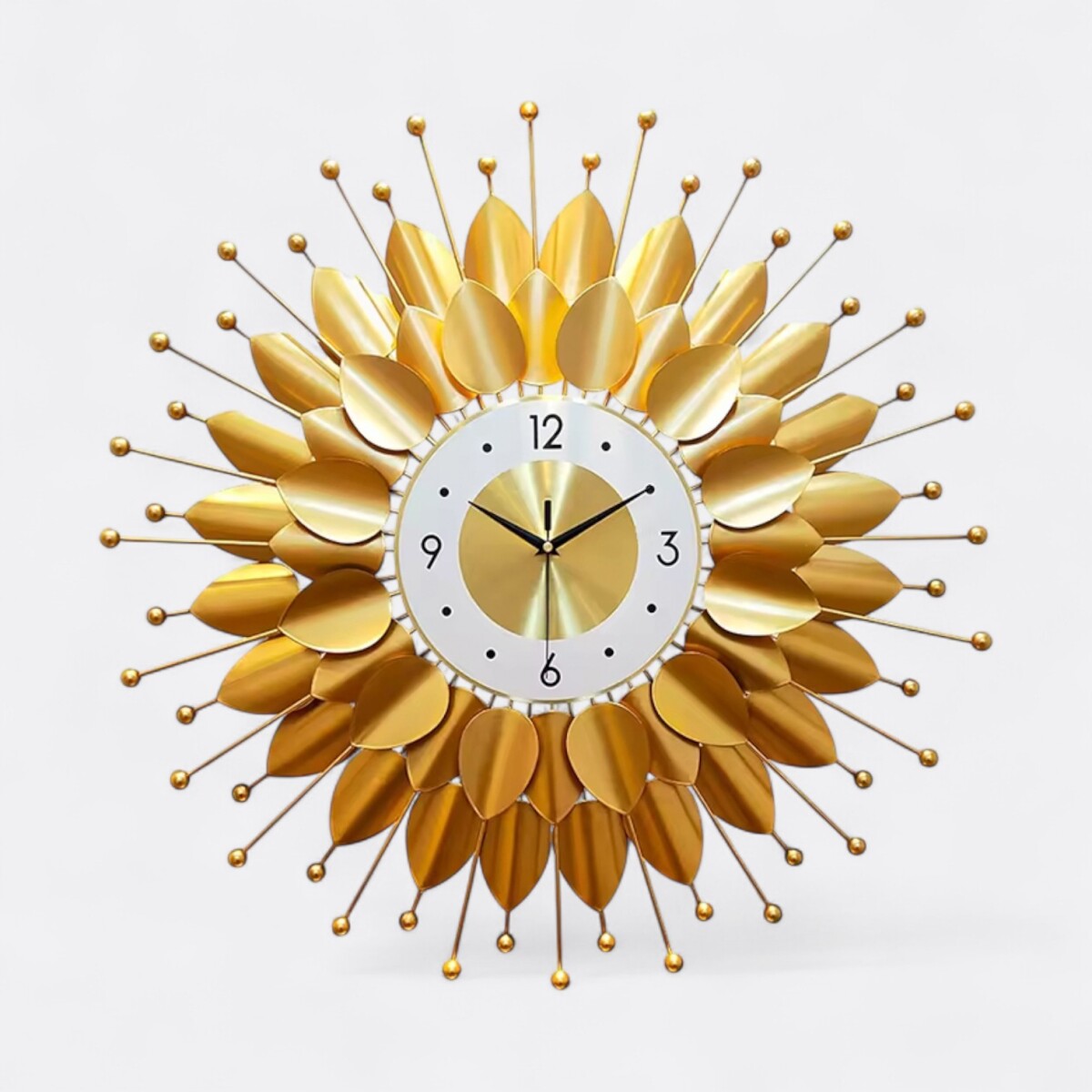 Reloj De Pared Sol Dorado 
