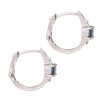 Caravanas aros Tila de oro blanco 18k con brillantes y zafiros Caravanas aros Tila de oro blanco 18k con brillantes y zafiros