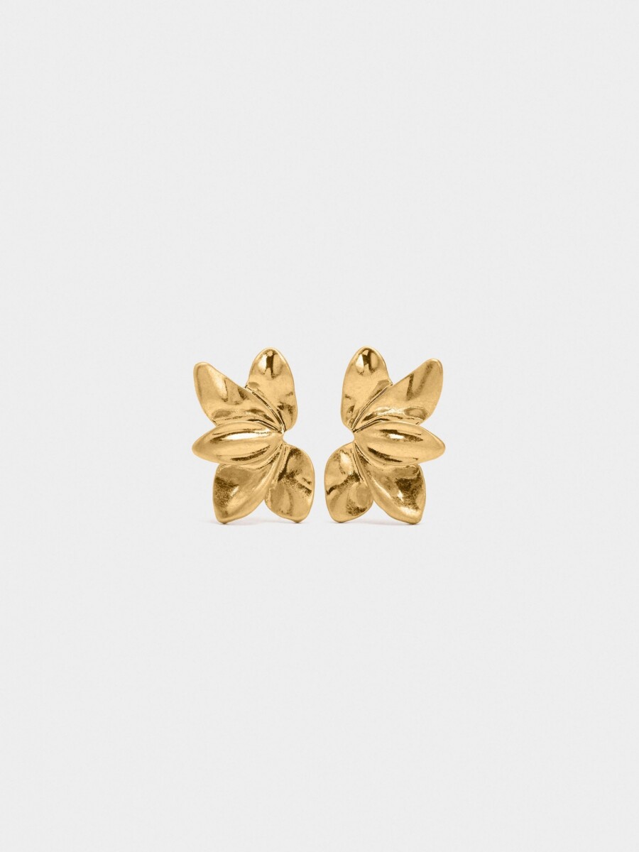 Pendientes De Media Flor dorado