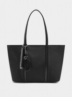 Bolso Shopper De Nylon Con Colgante negro