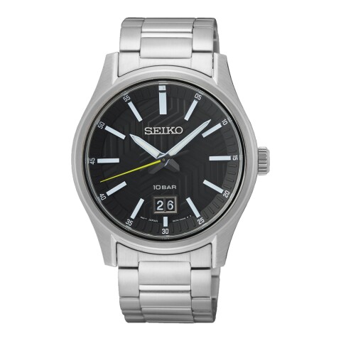 Reloj Seiko SUR535P1 para hombre con correa de acero Negro