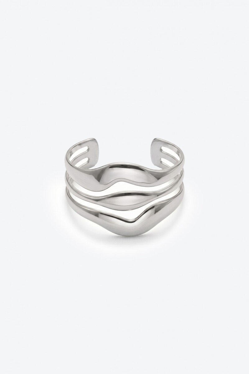 Pulsera rigida ajustable plateado
