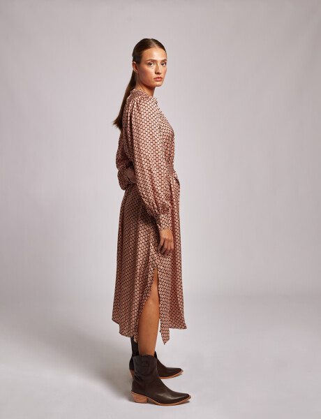 Vestido midi satinado chocolate