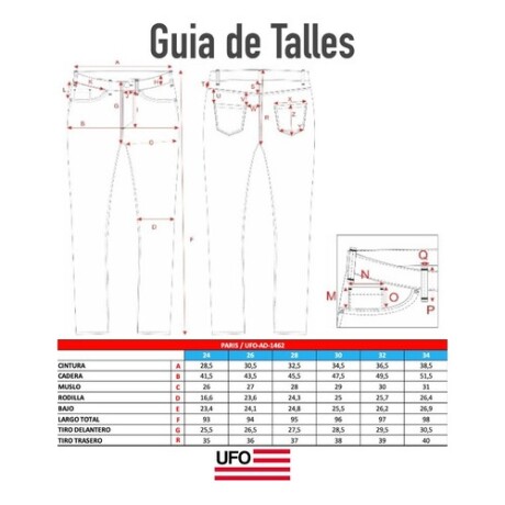 Pantalón de jeans para Mujer Wide UFO Paris Celeste Celeste
