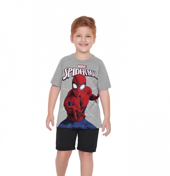 Camiseta de Spider Man de niños GRIS