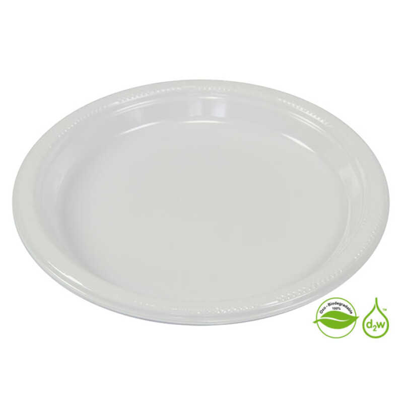 Plato Biodegradable 23cm x10Un Blanco