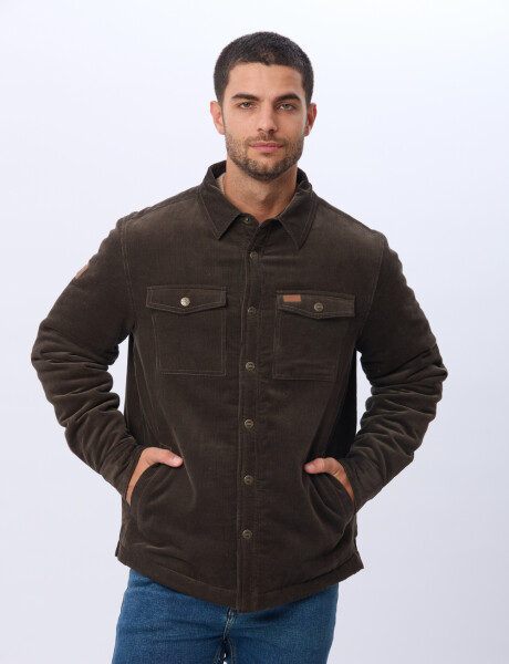 CAMPERA DE PANA Y CORDERITO Verde