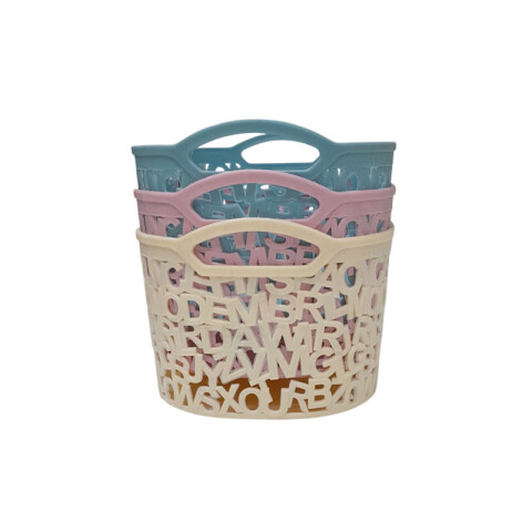 OUTLET Canasto organizador con letras 27*19*15 cm Outlet Canasto Organizador Con Letras 27*19*15 Cm