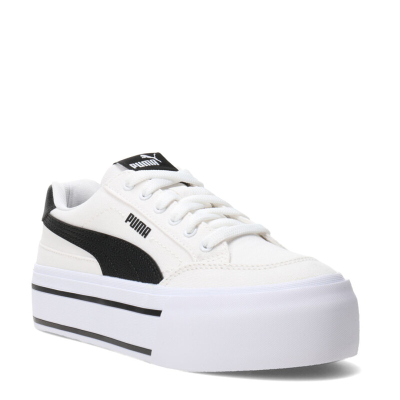 Championes de Mujer Puma Court Classic Vulc Fs Plataforma Blanco - Negro