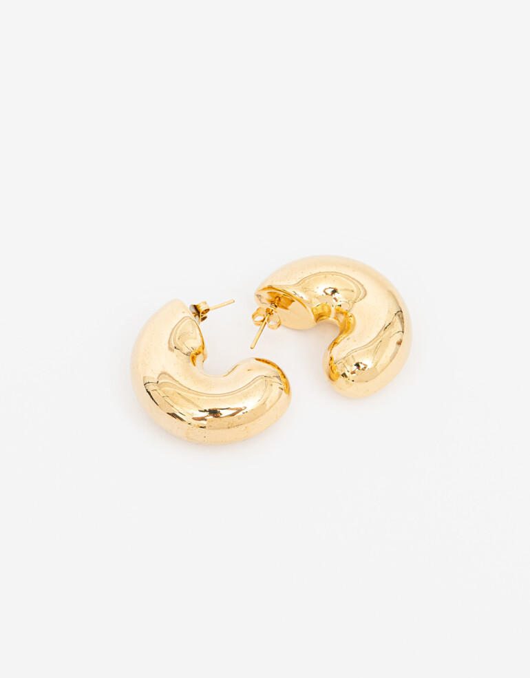Aros Argollas Metal Aros Argollas De Acero Chunky - Dorado