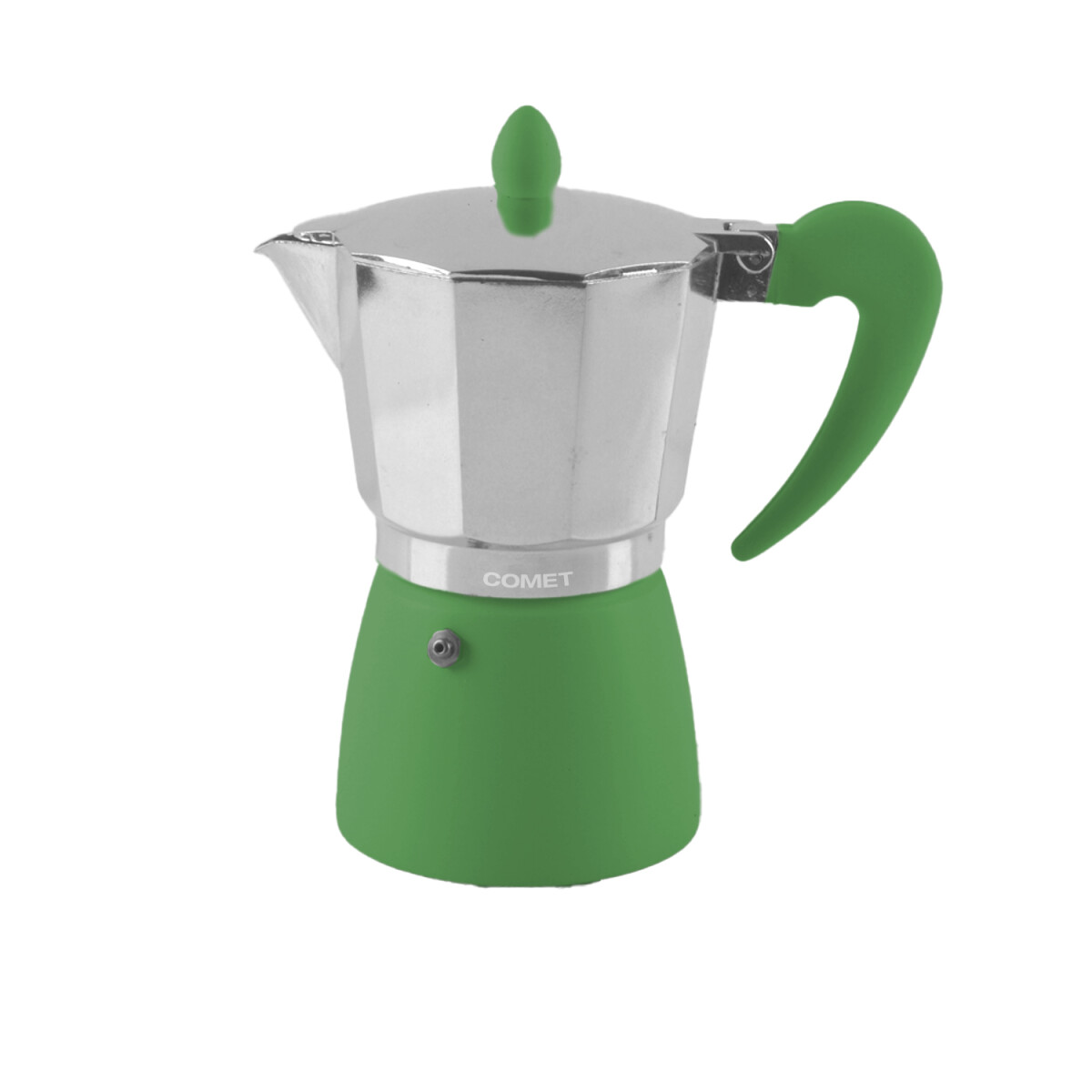 Cafetera Italiana Comet 6 Tazas Aluminio Mango Ergonómico - Verde 