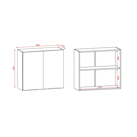 Modulo Aereo Para Cocina Dos Puerta De 80 cms. GAMAS DE BEIGE