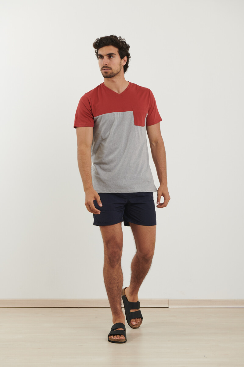 T-SHIRTS NAVIGATOR - Rojo/gris 