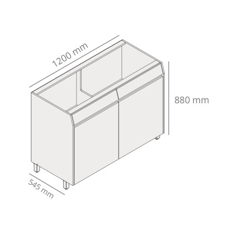 Bajo Mesada 80 cm 2 Puertas sin Tapa – Línea Simone Mendes GAMAS DE BEIGE
