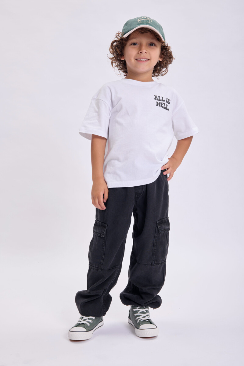 Pantalón cargo jean - Gris Oscuro 