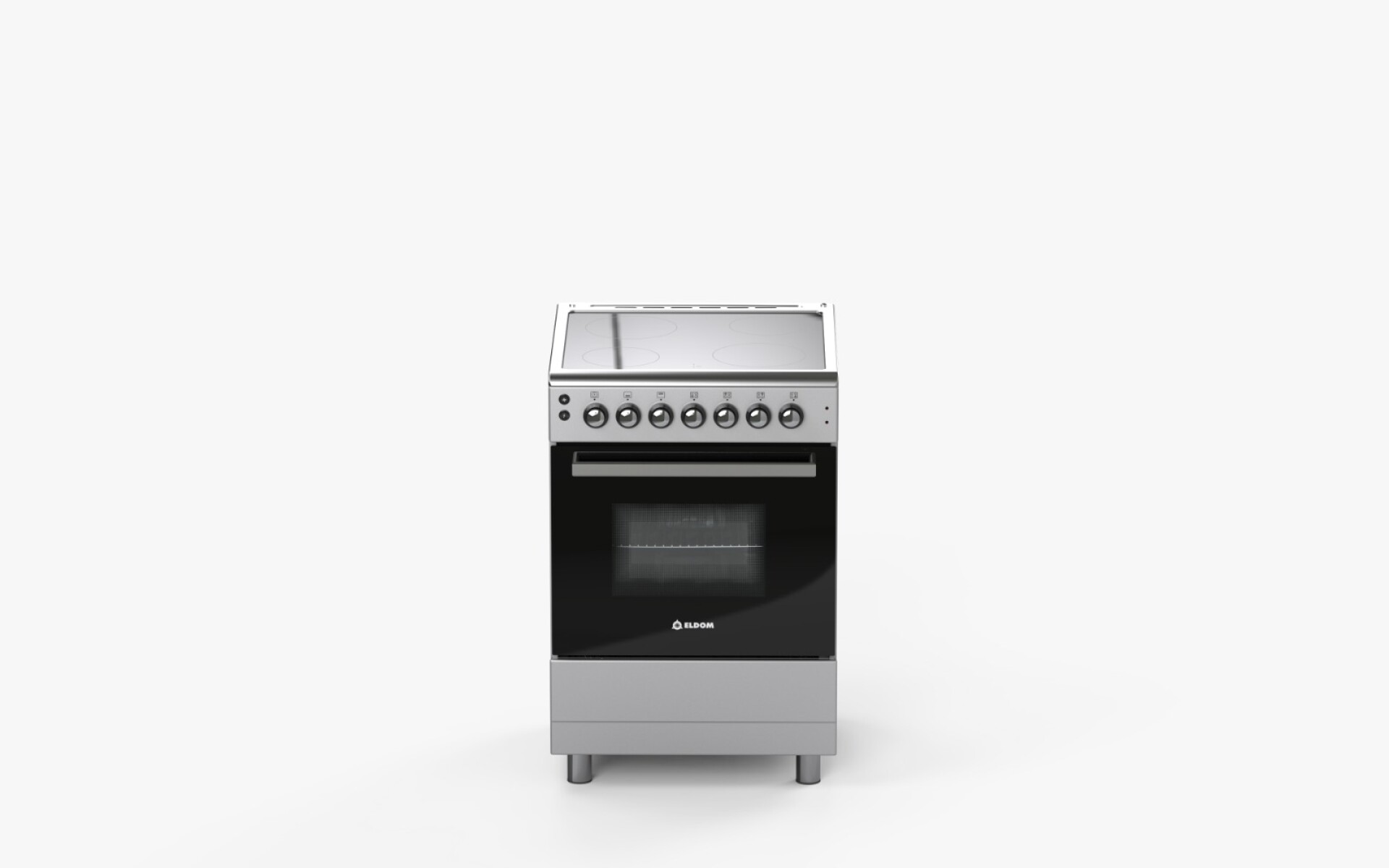 Cocina Eldom Monza 4 Hornallas Vitrocerámica Inox 