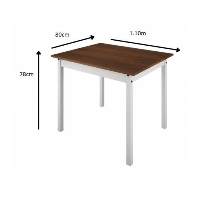 JGO DE COMEDOR RTD OLIVIA 4 SILLAS - MADERA -Blanco-Nogal N/A