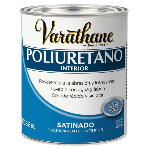 Poliuretano interior satinado 0.946L Varathane Poliuretano interior satinado 0.946L Varathane