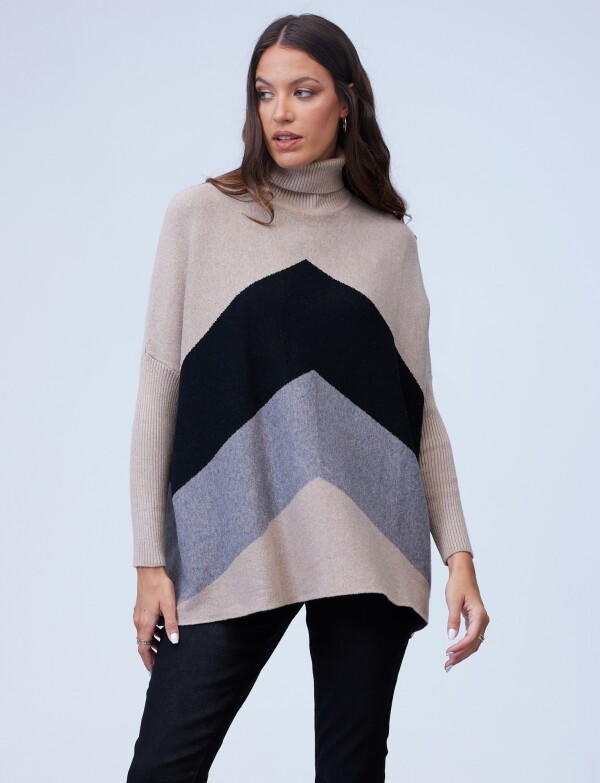 Polera Oversize MULTI/BEIGE