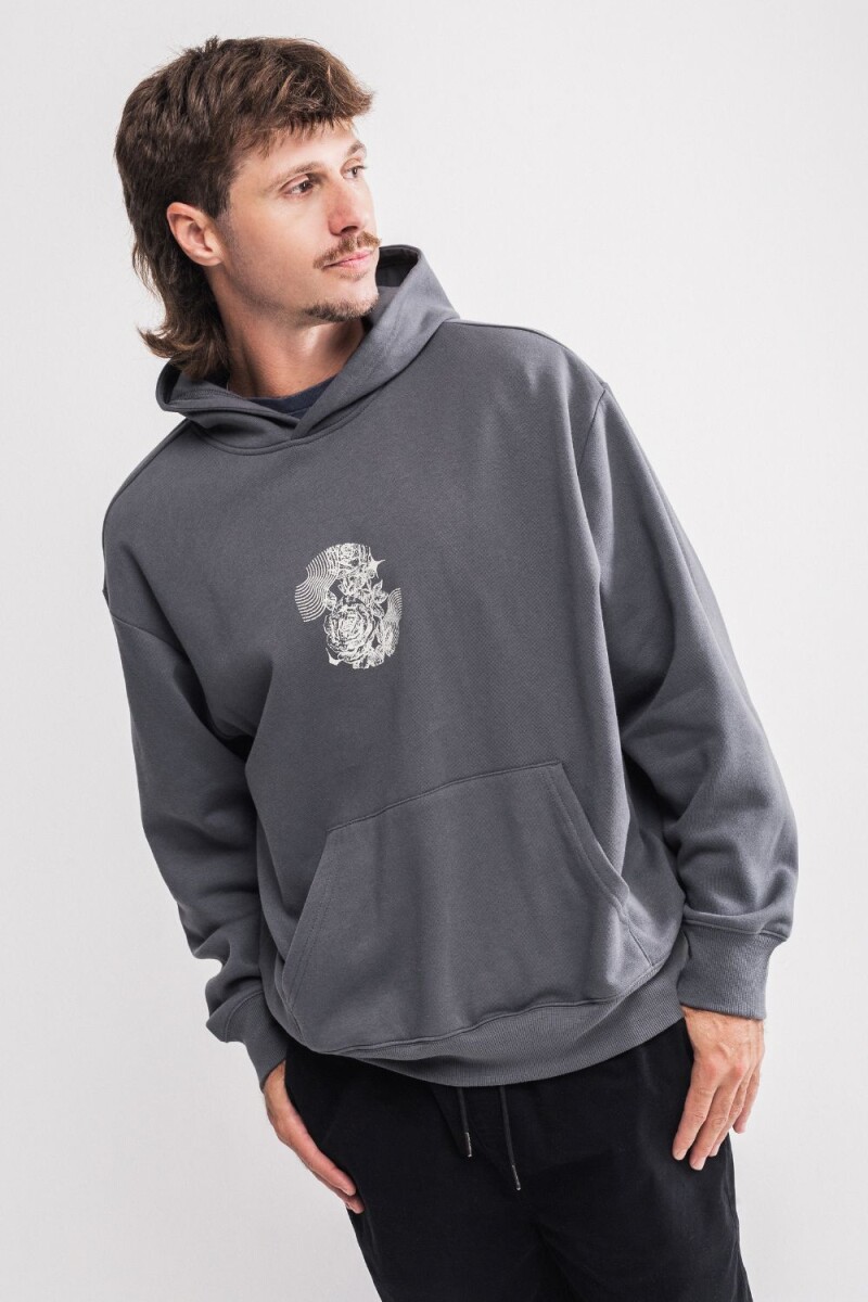 Canguro estampado oversize Malaga Gris oscuro