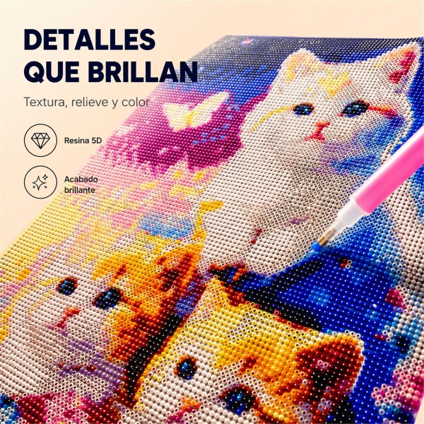 Kit de Pintura Diamante 5D Gatitos 40 x 30 cm DISENO2