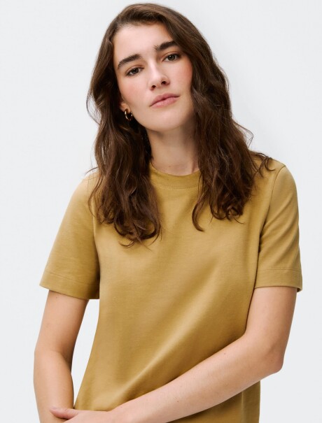BLUSA FEMENINA SUPER COTTON MANGA CORTA MARRÓN