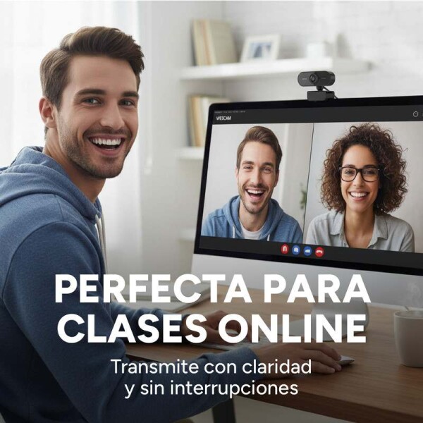 Cámara Web Cam Full HD 1080p USB 360º Con Micrófono Premium Color Negro