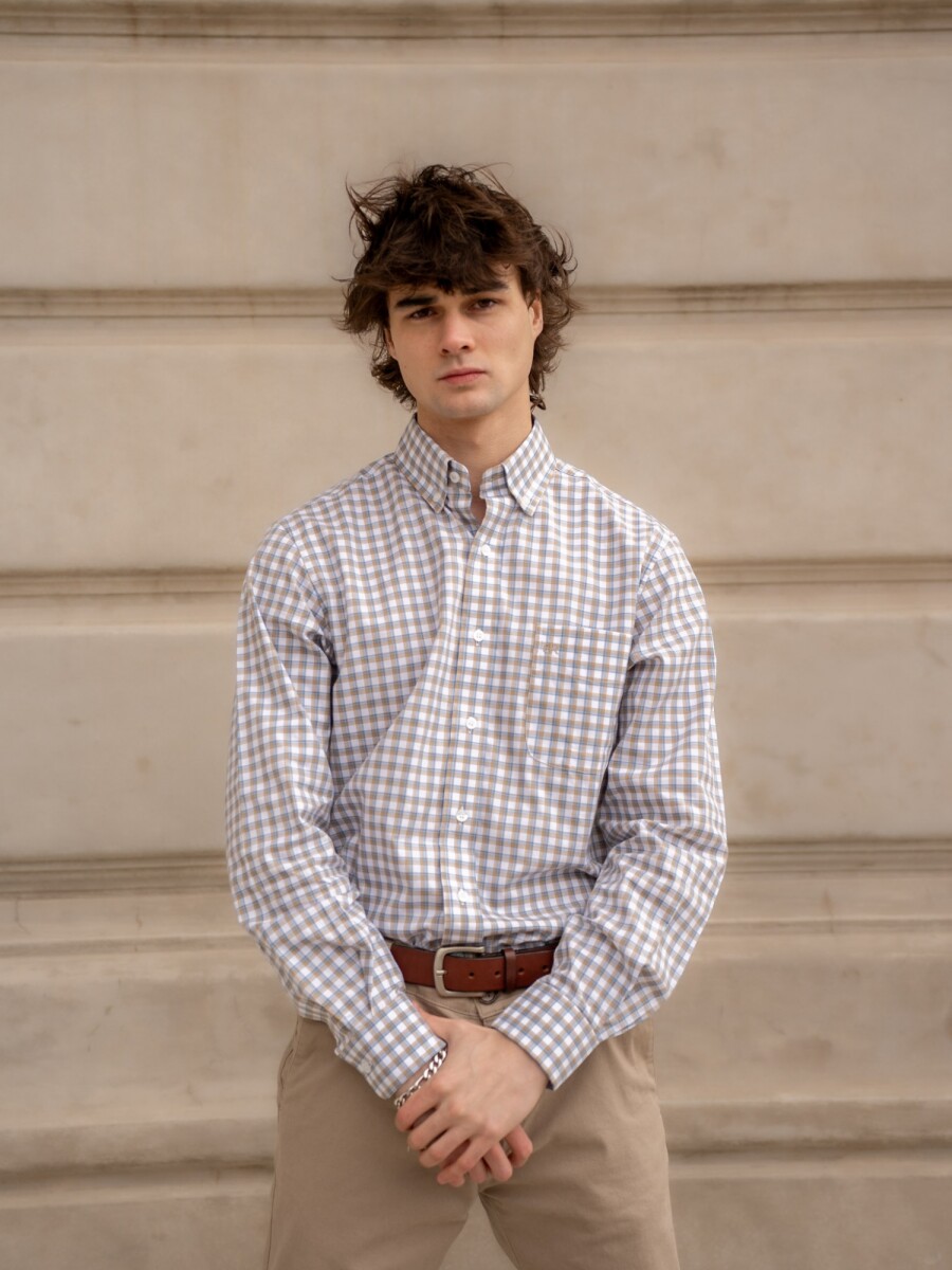 Camisa Escocesa - Azul y Verde 