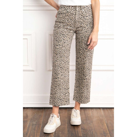 Jean Wide Leg Animal Print Animal Print