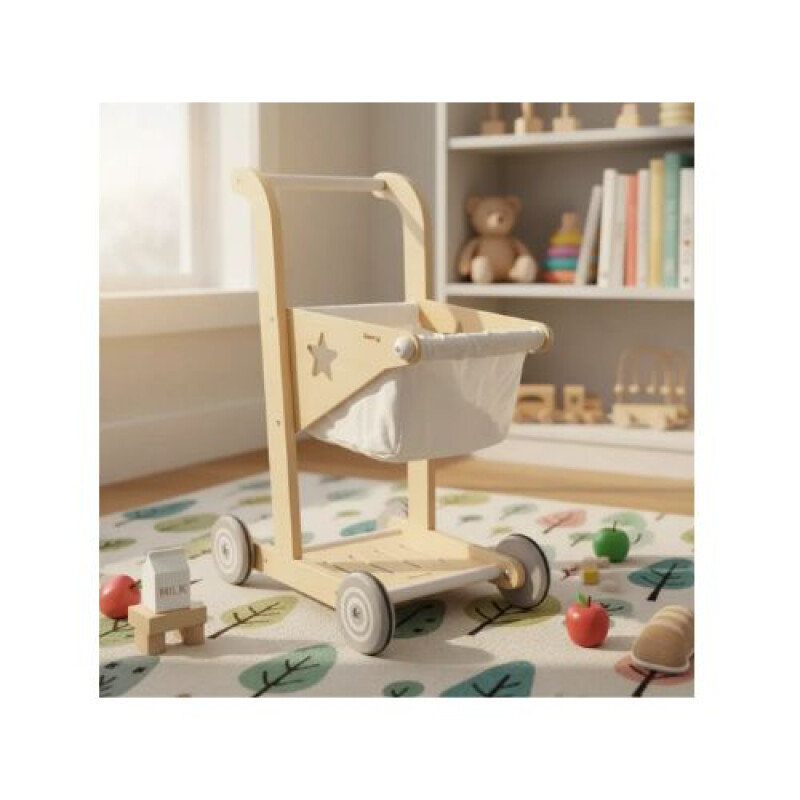 Carrito de super en madera y tela Carrito De Super En Madera Y Tela