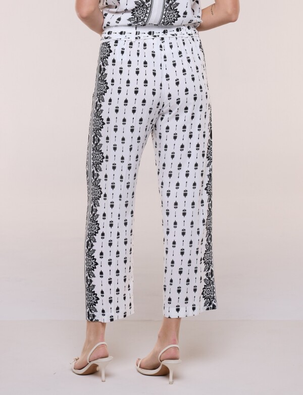 Pantalon Fluído Crop Printed CRUDO/MULTI