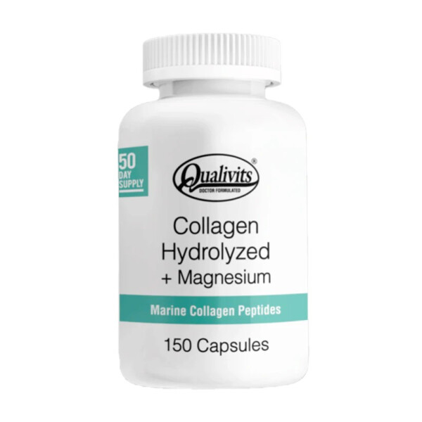 Collagen Hydrolyzed + Magnesium | Colágeno Marino Hidrolizado + Magnesio | 150 Cápsulas - Qualivits Collagen Hydrolyzed + Magnesium | Colágeno Marino Hidrolizado + Magnesio | 150 Cápsulas - Qualivits