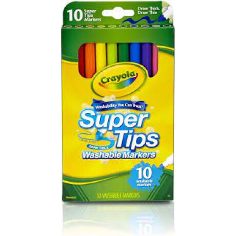 Marcadores Crayola Super Tips, rotuladores lavables, 10 unidades, Marcadores Crayola Super Tips, rotuladores lavables, 10 unidades,
