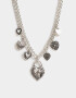 Collares Cortos Collar Multidijes Antique - Plateado