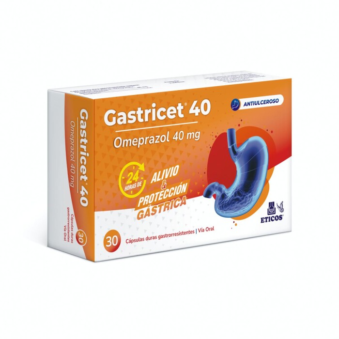 GASTRICET 40 CJ X 30 CAPS. única