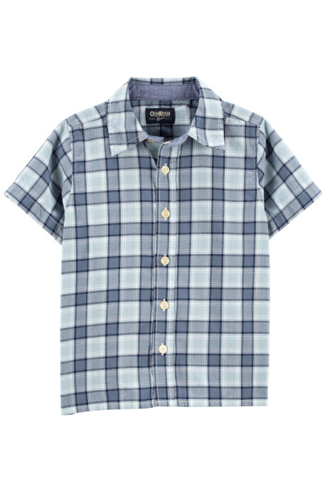 Camisa de algodón manga corta diseño a cuadros. Talles 2-5T Camisa de algodón manga corta diseño a cuadros. Talles 2-5T
