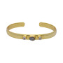 Pulsera Rigida Karvik Labradorita Y Piedra De La Luna Plata 925 Y Baño De Oro 0