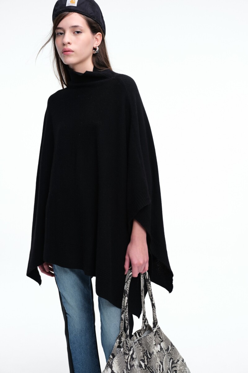 PONCHO TEJIDO Negro