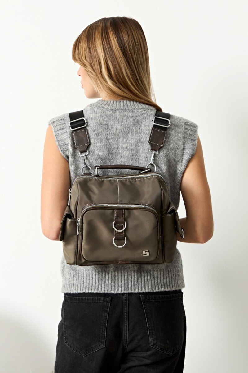 Bandolera - mochila bolsillos verde